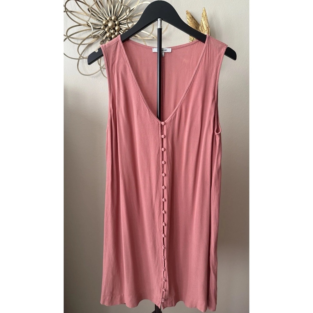 NWT Madewell Women's Button Front Sleeveless Boho Mini Dress M Autumn Berry